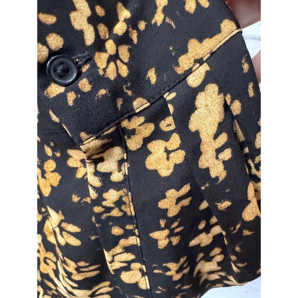 Simply Vera Vera Wang Black Floral Print Long Sleeve V Neck Blouse Women's L - Picture 2 of 8